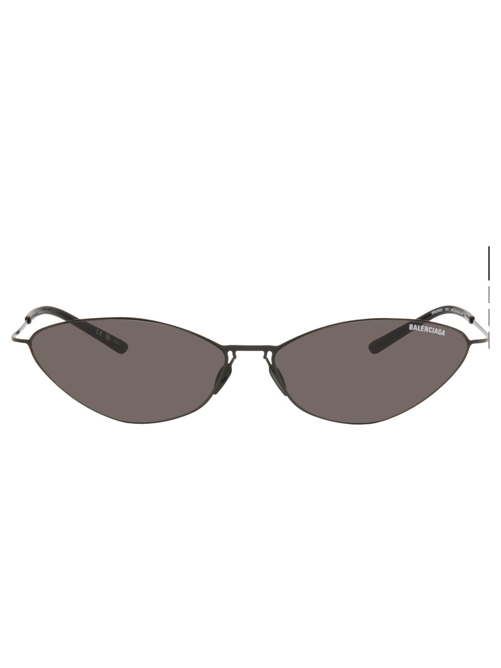 Balenciaga Women's Dark Gray Slim Cat-Eye Sunglasses